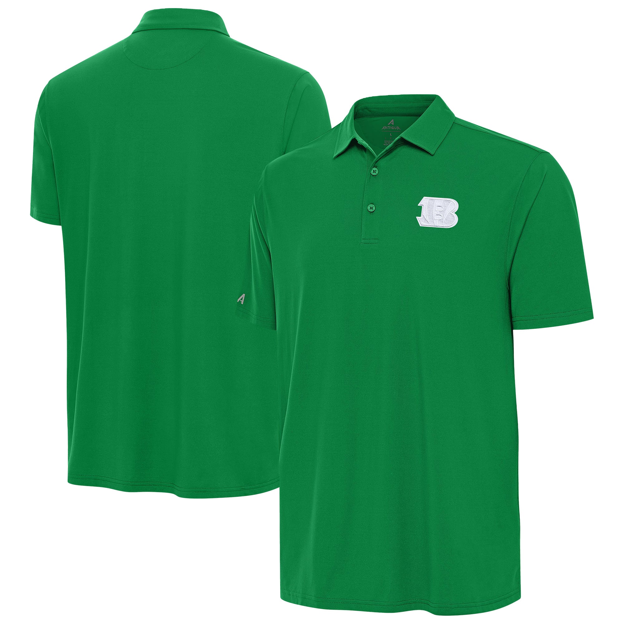 Polo Antigua vert Kelly pour homme, édition spéciale Saint-Patrick des Bengals de Cincinnati